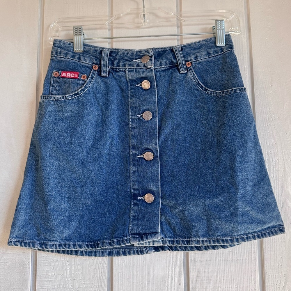Vintage 90s ARC Denim Button-Front Skirt